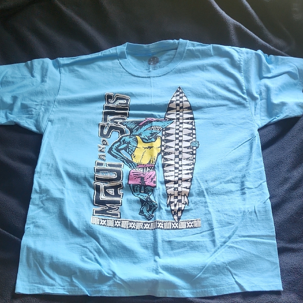 Blue Graphic T-Shirt with Surf Design
